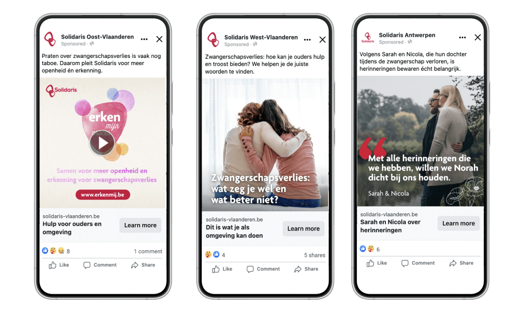Solidaris - 'Erken mij' content campaign for more open communication about pregnancy loss